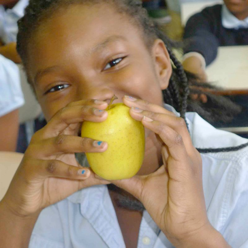 boy eating apple